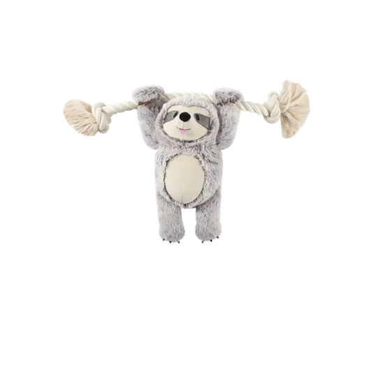Fringe Studio Girlie Sloth On A Rope Plush Dog Toy