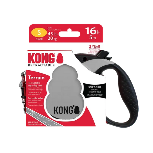Kong Terrain Retractable Leash Grey Small
