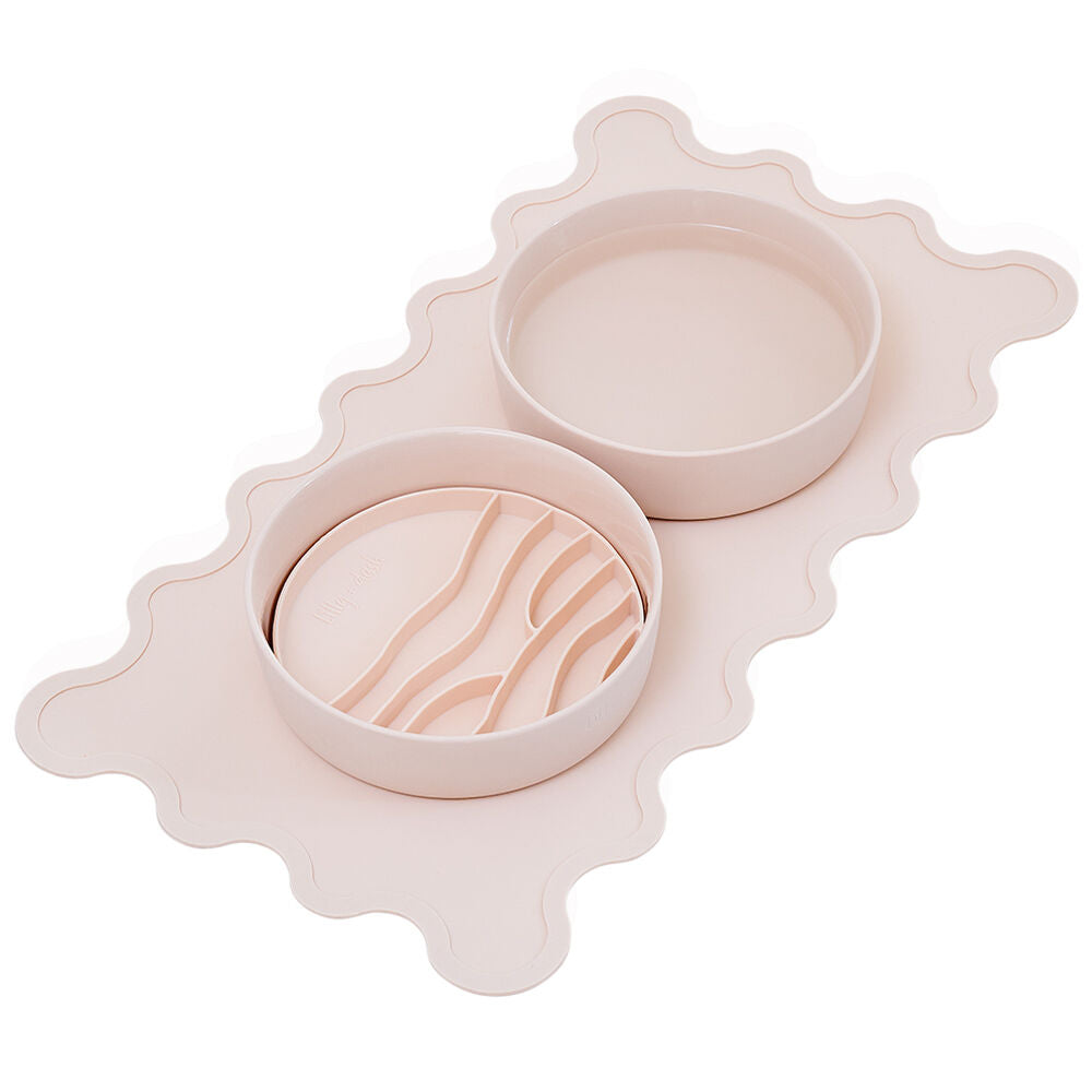 Lilly + Dash Wave Silicone Pet Placemat Rose Quartz 50cm x 27cm