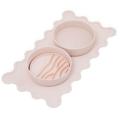 Lilly + Dash Wave Silicone Pet Placemat Rose Quartz 50cm x 27cm