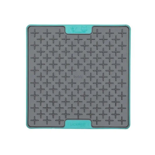 LickiMat Tuff Buddy Slow Feeder Mat for Dogs & Cats Turquoise 20cm