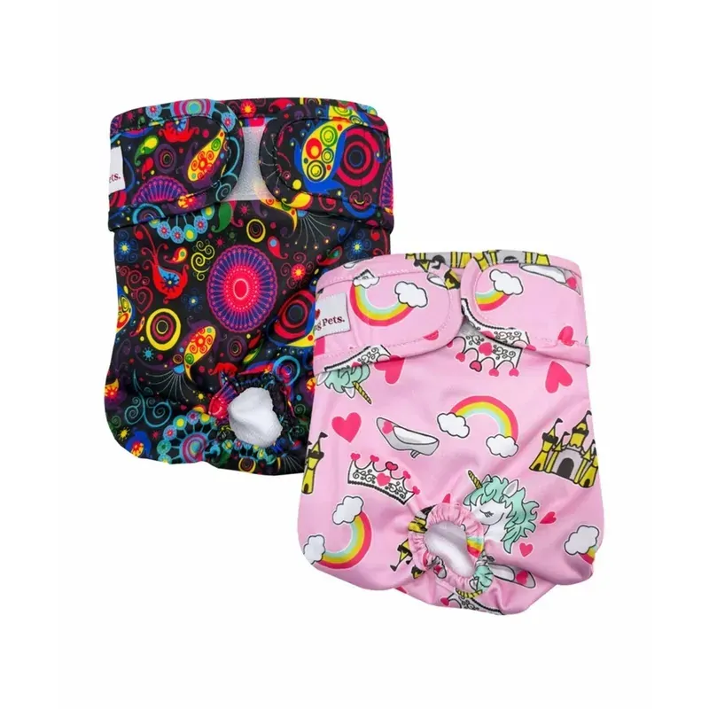 Loving Pets Washable Dog Nappies Pink/Purple X-Large 2 Pack