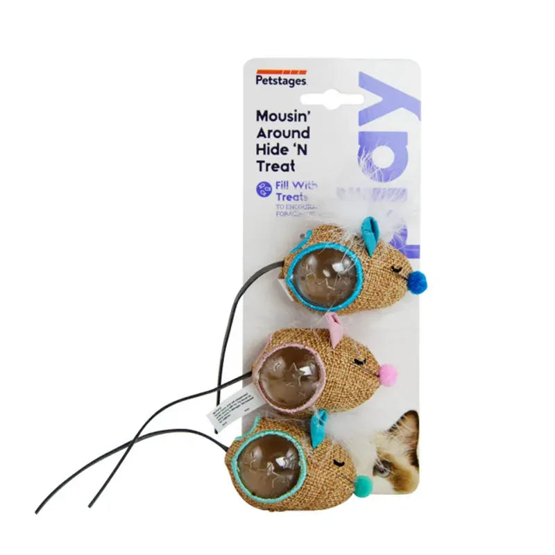 Petstages Cat Mousin' Around Hide N Treat 3 Pack