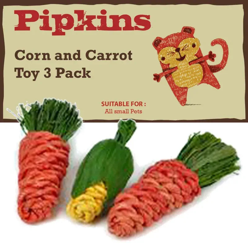 Pipkins Corn & Carrots Toy 3 Pack
