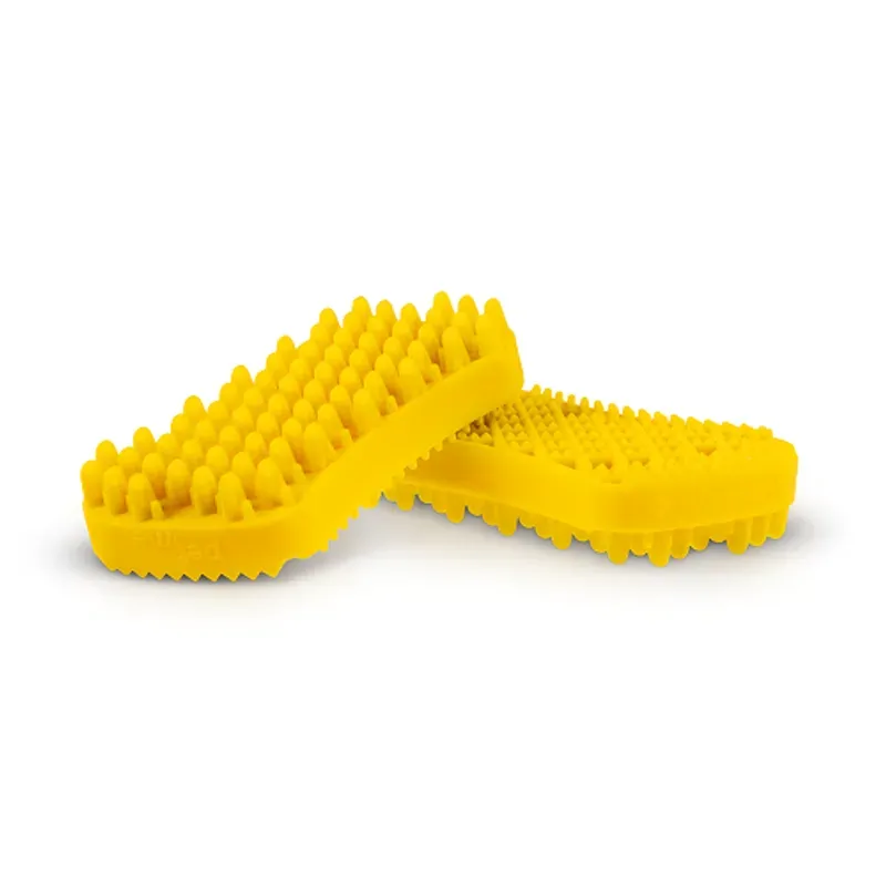 pet+me Silicone Grooming Brush Yellow Medium Firmness