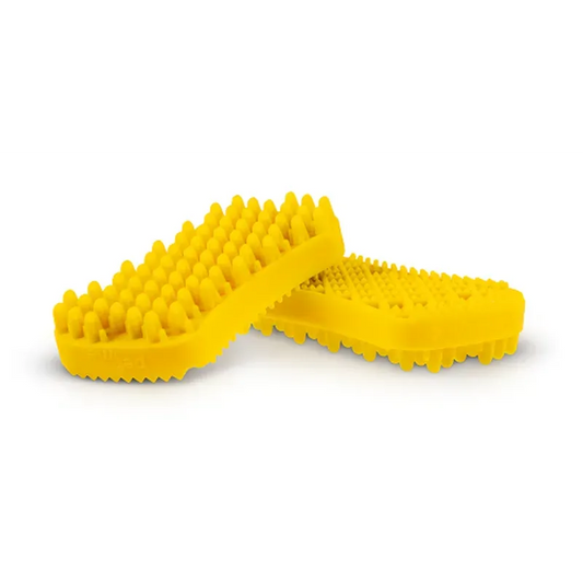 pet+me Silicone Grooming Brush Yellow Medium Firmness