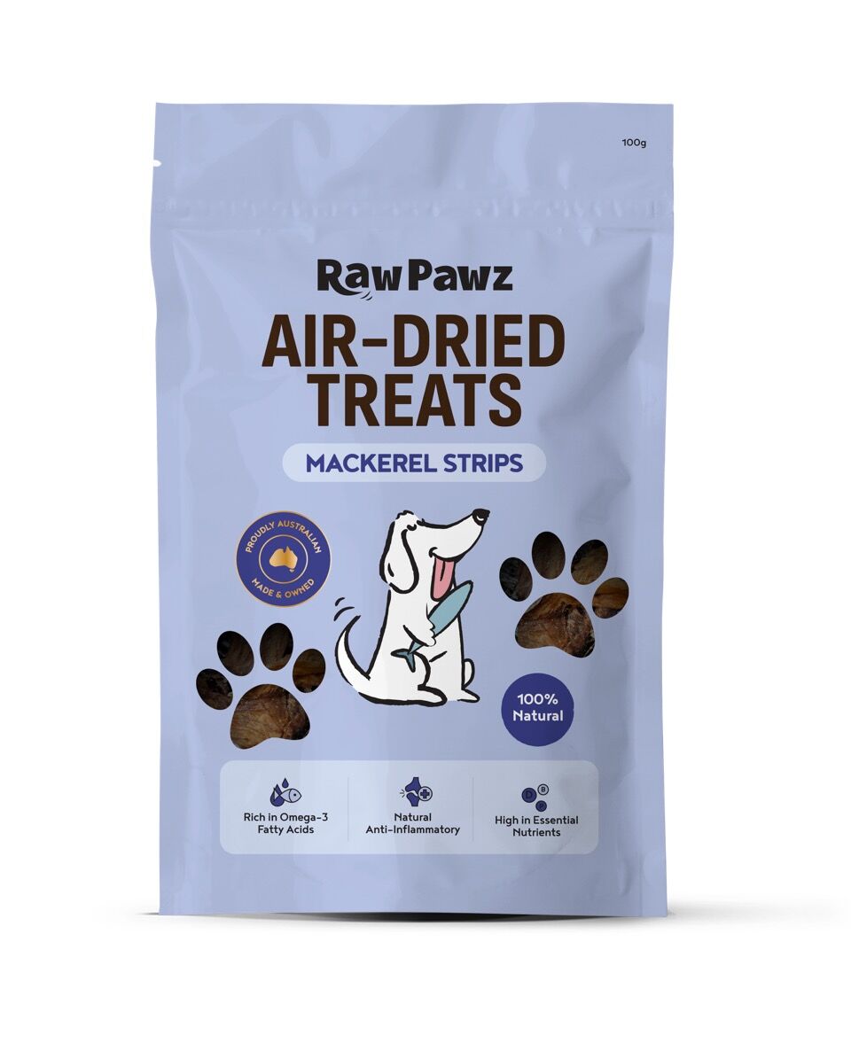 Raw Pawz Air-Dried Mackeral Strips 100G