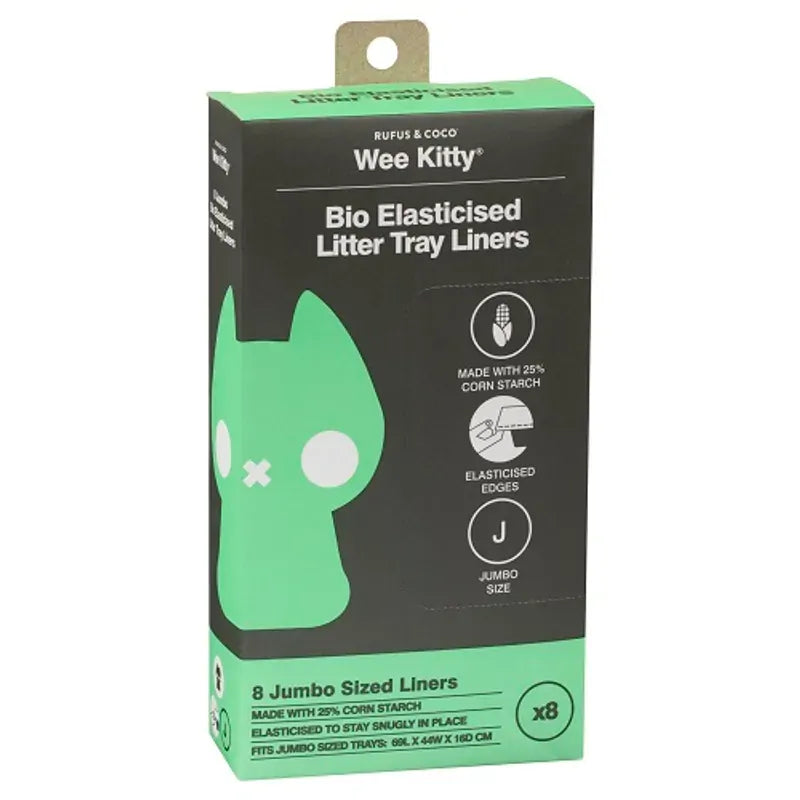 Wee Kitty Bio Elasticised Litter Tray Liners Jumbo 8Pk
