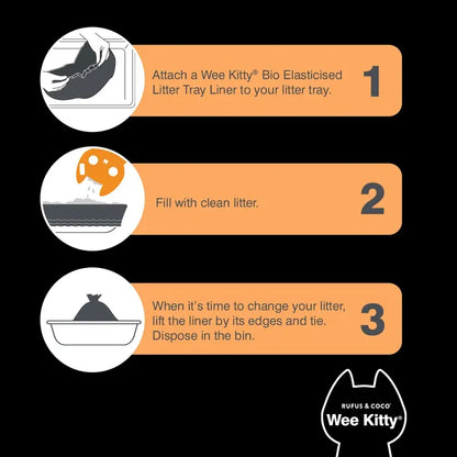 Wee Kitty Bio Elasticised Litter Tray Liners Large 10Pk