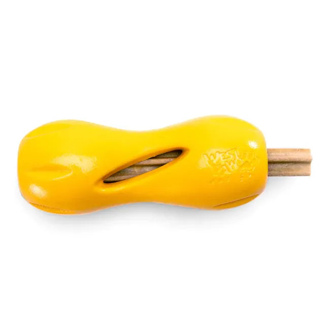 West Paw Qwizl Tough Puzzle Toy Small Sunflower