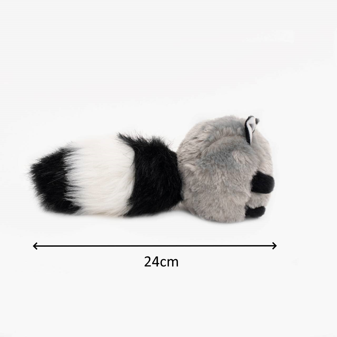 Zippy Paws Bushy Throw Crinkly Plush Fetch Dog Toy - Raccoon