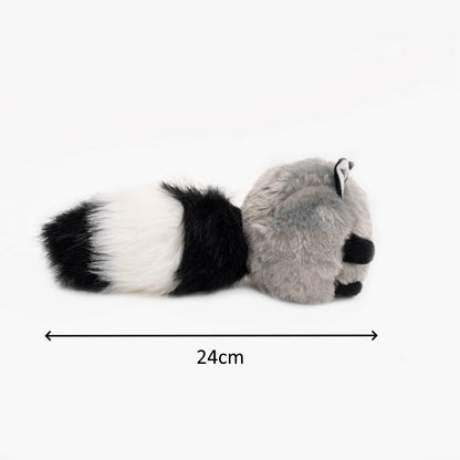 Zippy Paws Bushy Throw Crinkly Plush Fetch Dog Toy - Raccoon