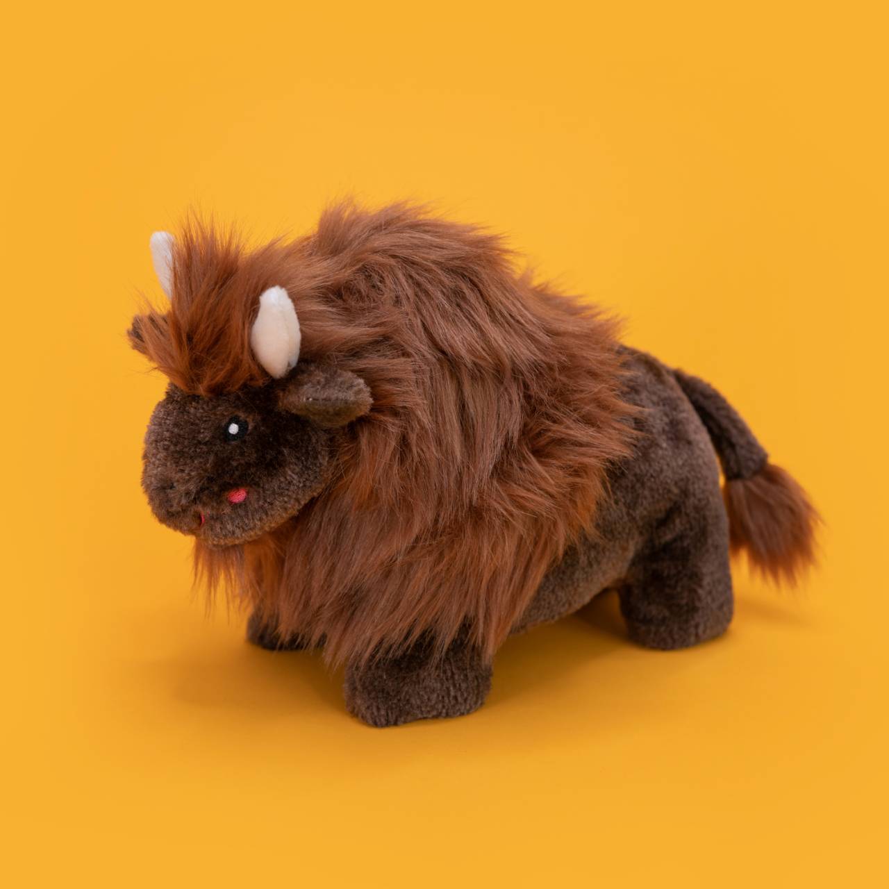 Zippy Paws Wooliez Plush Squeaker Dog Toy - Billie the Bison 