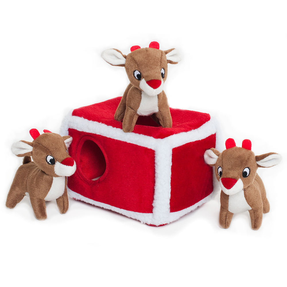 Christmas Burrow Interactive Dog Toy - Reindeer Pen by Zippy Paws