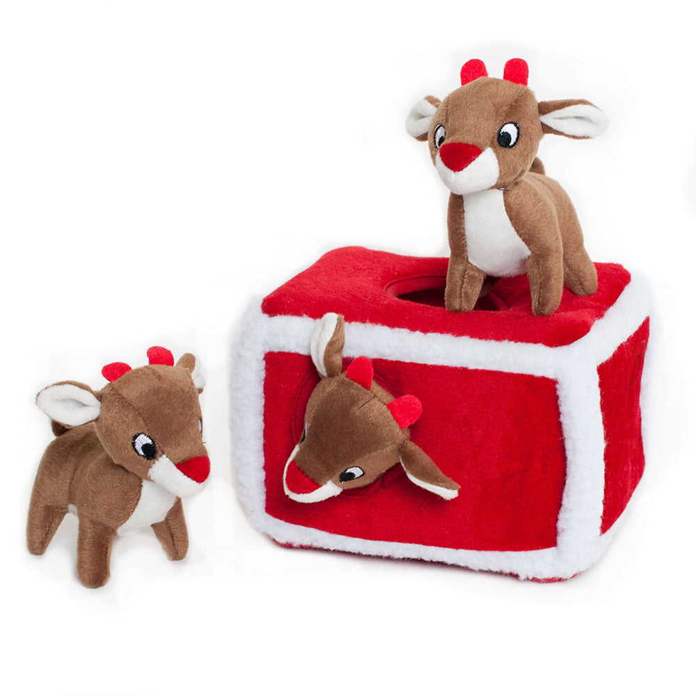 Christmas Burrow Interactive Dog Toy - Reindeer Pen by Zippy Paws