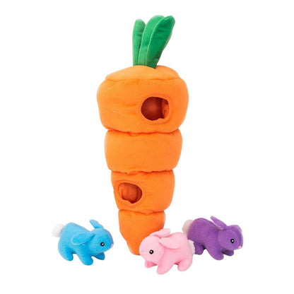 Zippy Paws Zippy Burrow Interactive Dog Toy - Large Carrot