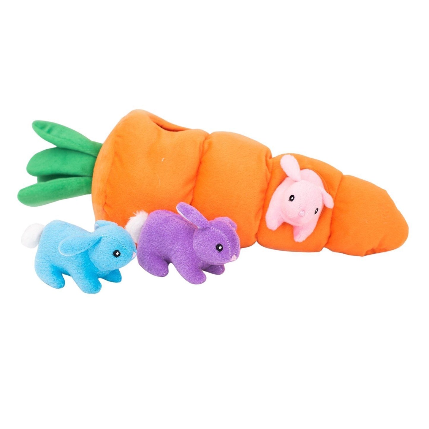 Zippy Paws Zippy Burrow Interactive Dog Toy - Large Carrot