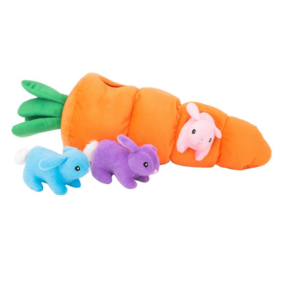 Zippy Paws Zippy Burrow Interactive Dog Toy - Large Carrot