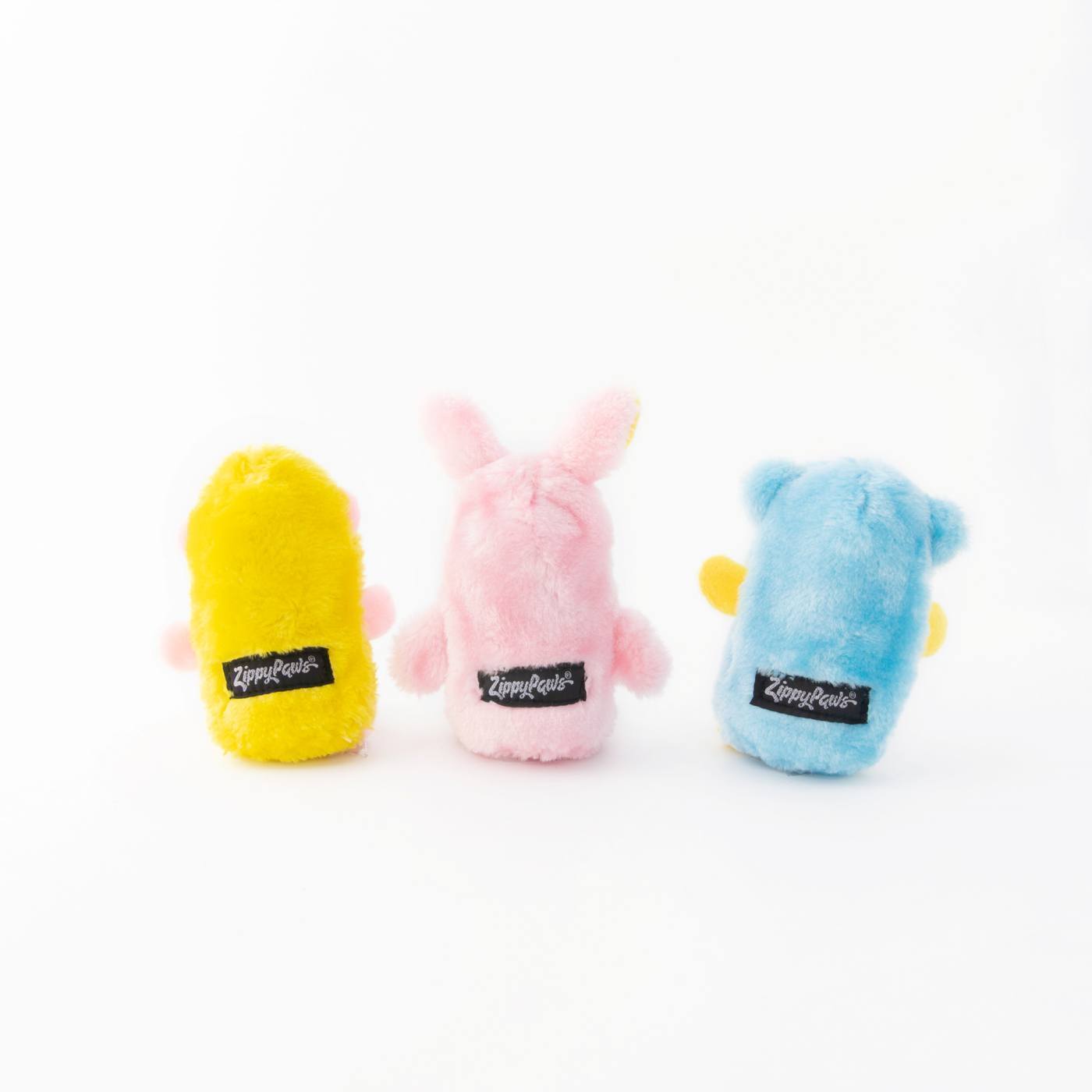 Zippy Paws Squeakie Buddies No Stuffing Small Dog Toy - Bear, Bunny & Monkey