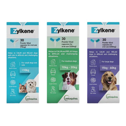 Zylkene Nutritional, Calming & Stress Supplement Capsules for Dogs and Cats